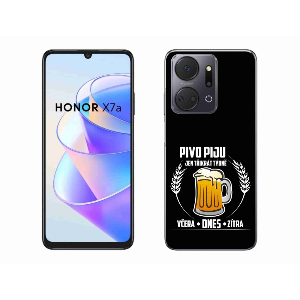 Gél borítás mmCase a Honor X7a számára - sör motívum fekete háttérrel
