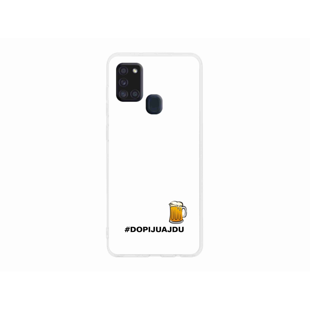Gél borítás mmCase Samsung Galaxy A21s - sör motívum 1 fehér háttér