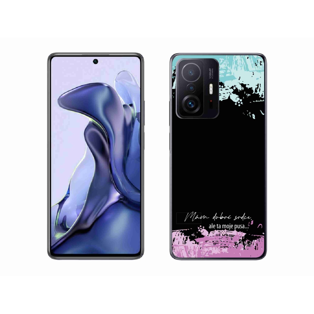 Gél borító mmCase a Xiaomi 11T-hez - vicces szöveg 3 fekete háttérrel