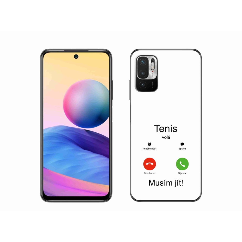 Gél borító mmCase a Xiaomi Redmi Note 10 5G-hez - teniszhívások fehér háttérrel