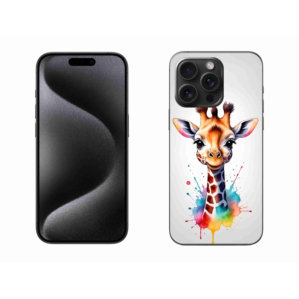 Zselés borítás mmCase iPhone 15 Pro Max készülékhez - zsiráf 1