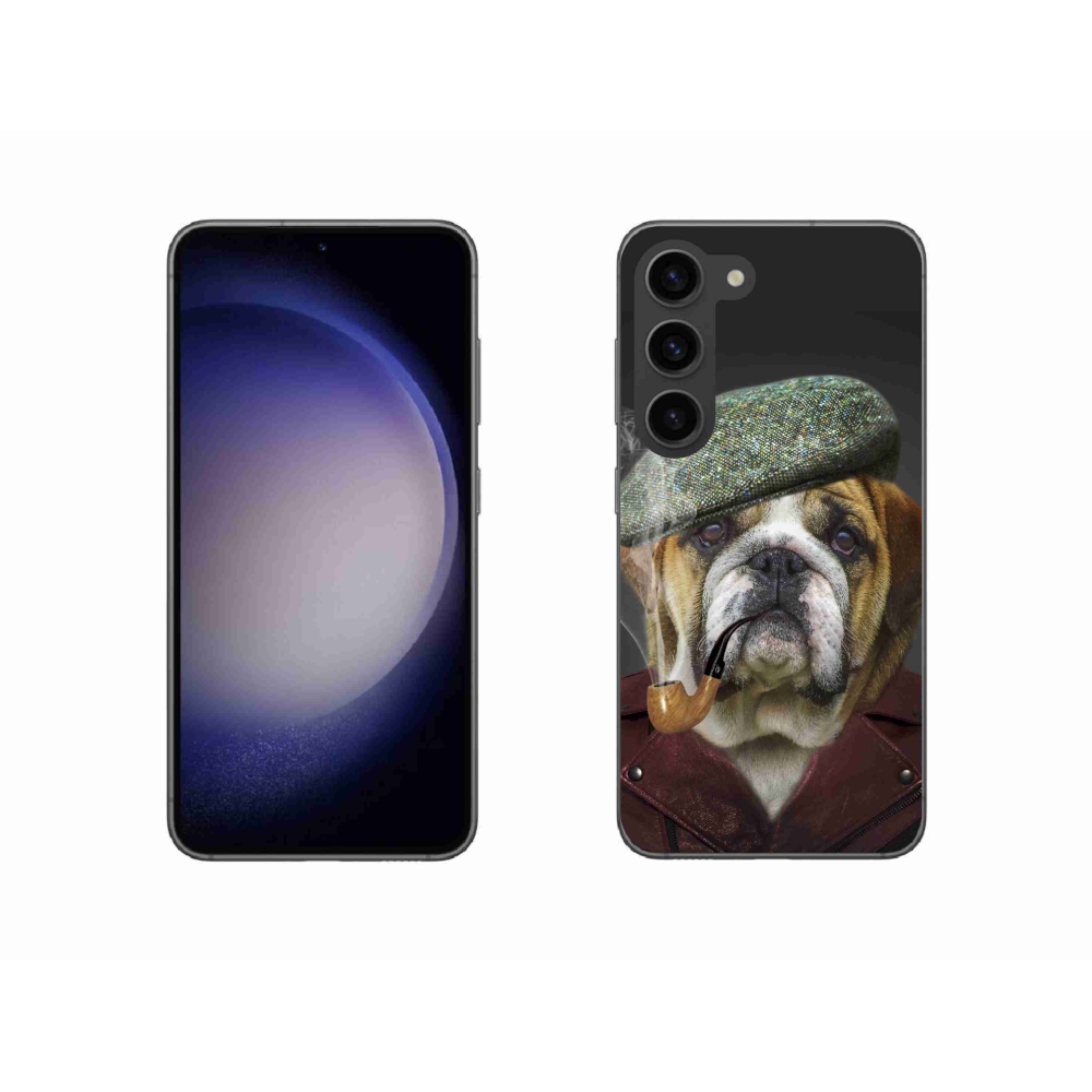 Gél borítás mmCase Samsung Galaxy S23 5G - kutya csővel - Samsung Galaxy S23 5G - kutya csővel