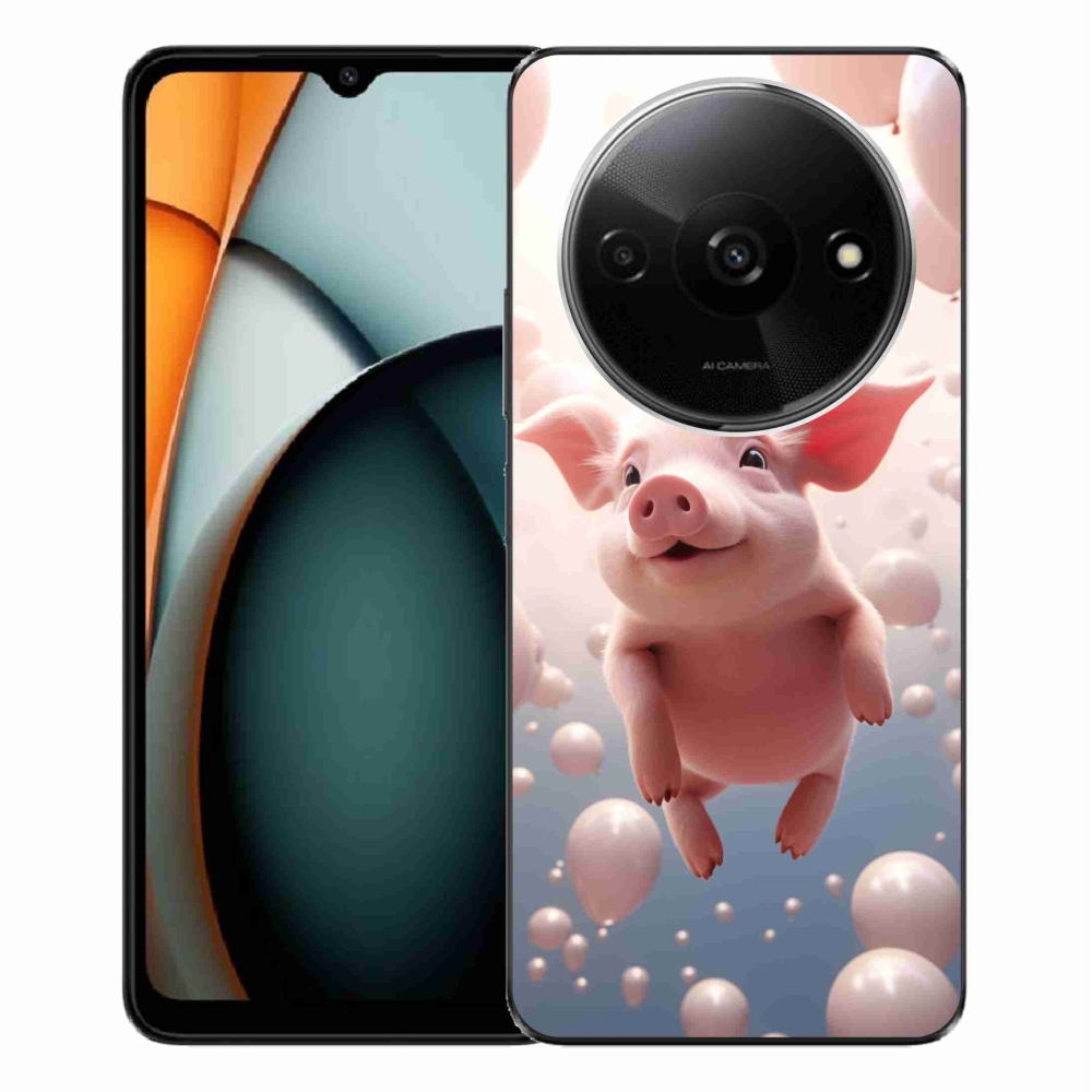 Gél borítás mmCase a Xiaomi Redmi A3-hoz - malac lufikkal