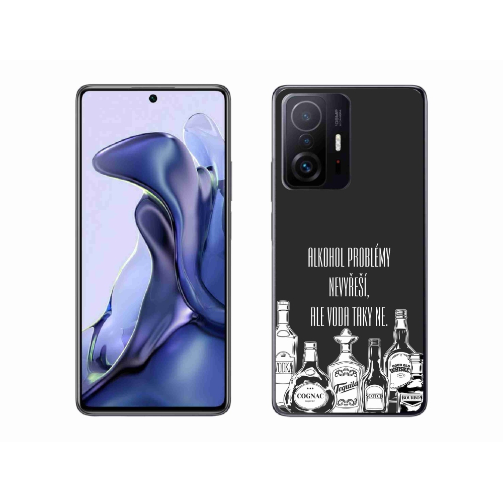 Gél borító mmCase a Xiaomi 11T-hez - vicces szöveg fekete háttérrel