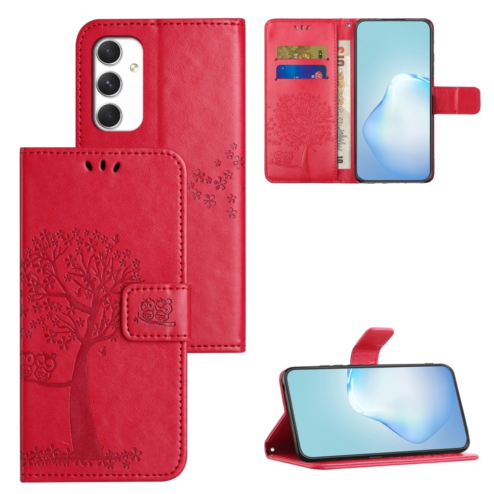 Fás könyv tok Samsung Galaxy A16 4G/5G készülékhez - piros