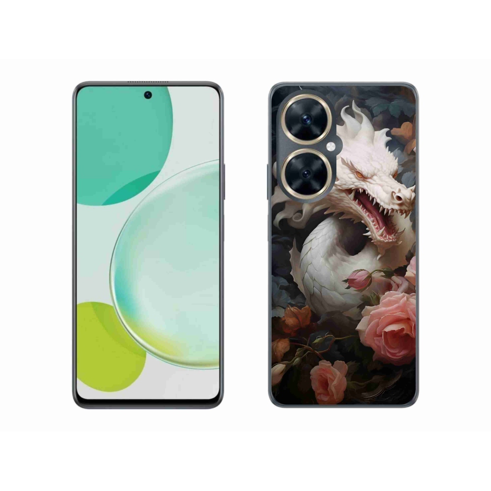 Gél borítás mmCase a Huawei Nova 11i készülékhez - fehér sárkány