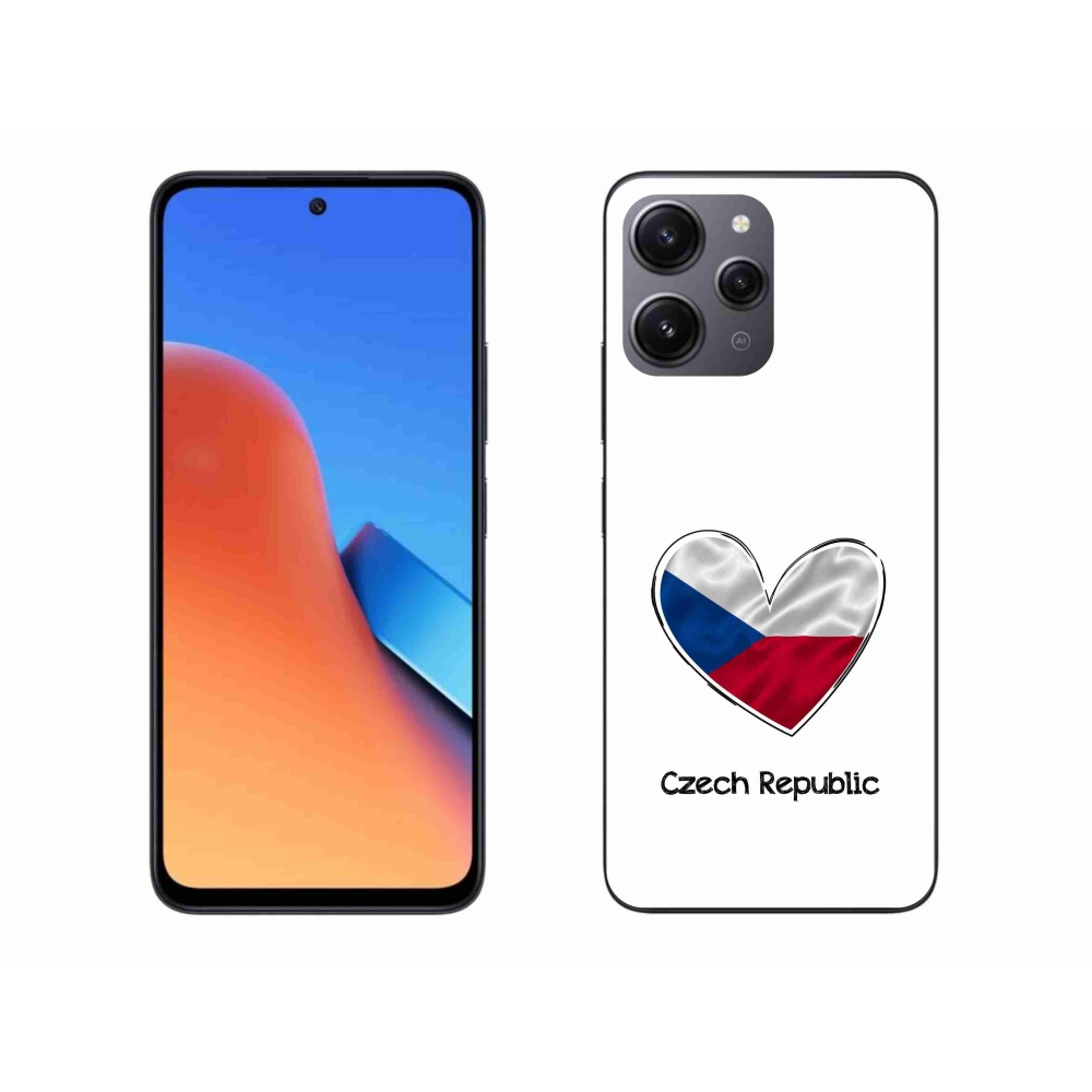 Gél borító mmCase a Xiaomi Redmi 12-hez - szív zászló fehér háttérrel