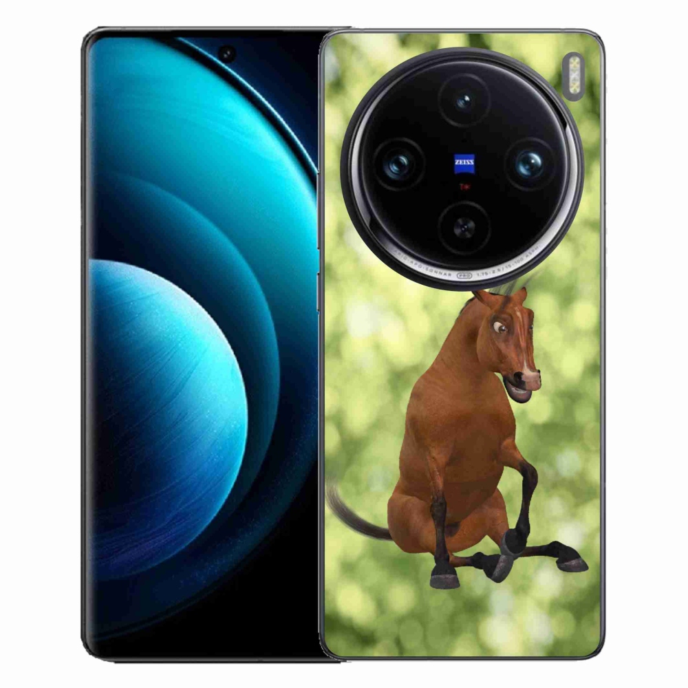 Zselés tok mmCase a Vivo X100 Pro 5G-hez - barna rajzfilm ló 1