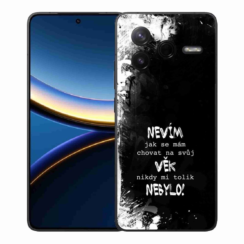 Gél borító mmCase a Xiaomi Poco F7 Pro számára - vicces szöveg 14 fekete háttér