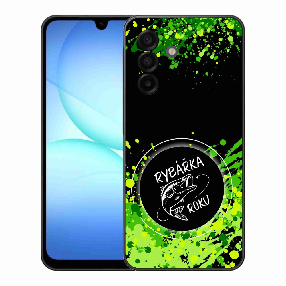 Zselés borítás mmCase Samsung Galaxy A17 5G - Az év horgásza fekete háttérrel