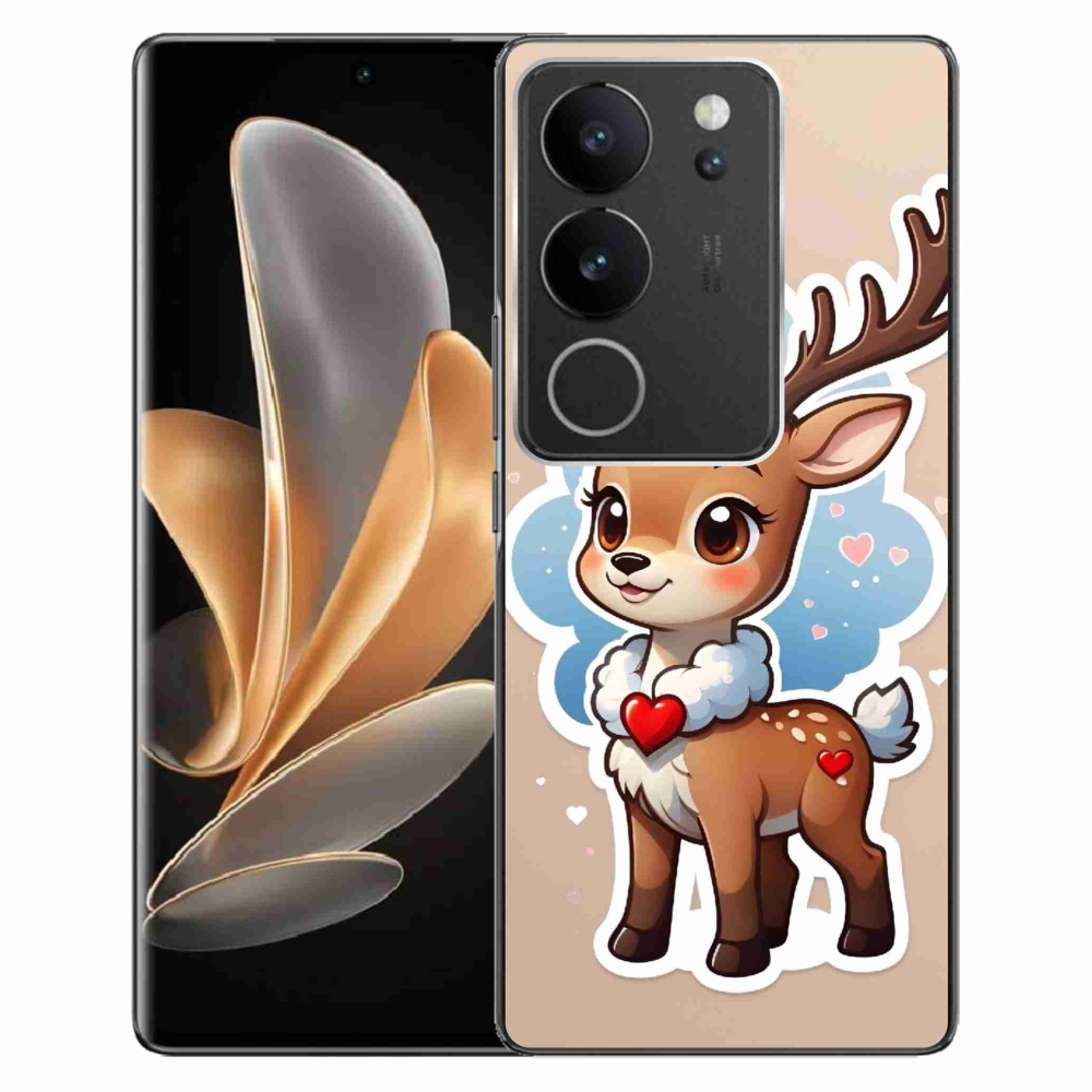 Zselés borítás mmCase a Vivo V29 5G készülékhez - rajzfilm rénszarvas