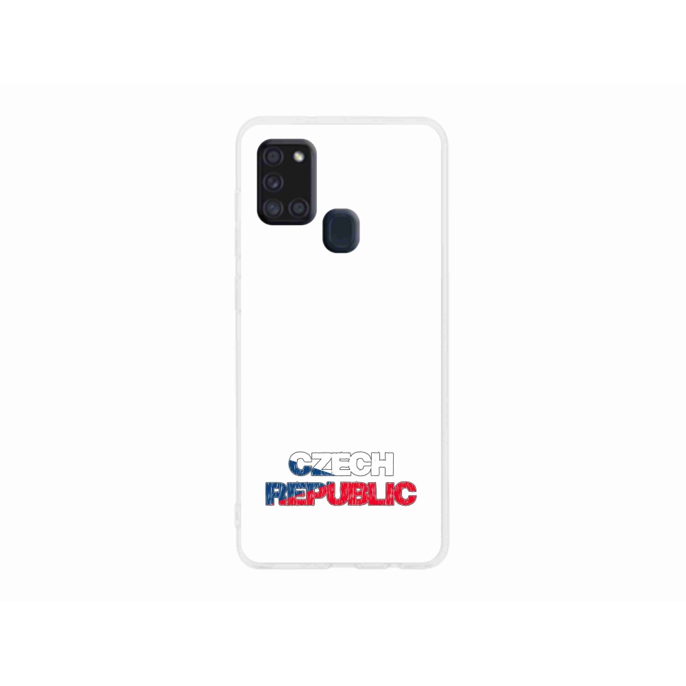 Gél borító mmCase Samsung Galaxy A21s - Csehország fehér háttérrel