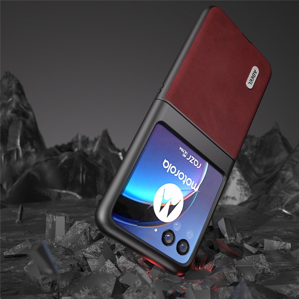 ABEEL műanyag tok kemény hátlappal a Motorola Razr 40 Ultra 5G készülékhez - piros színű
