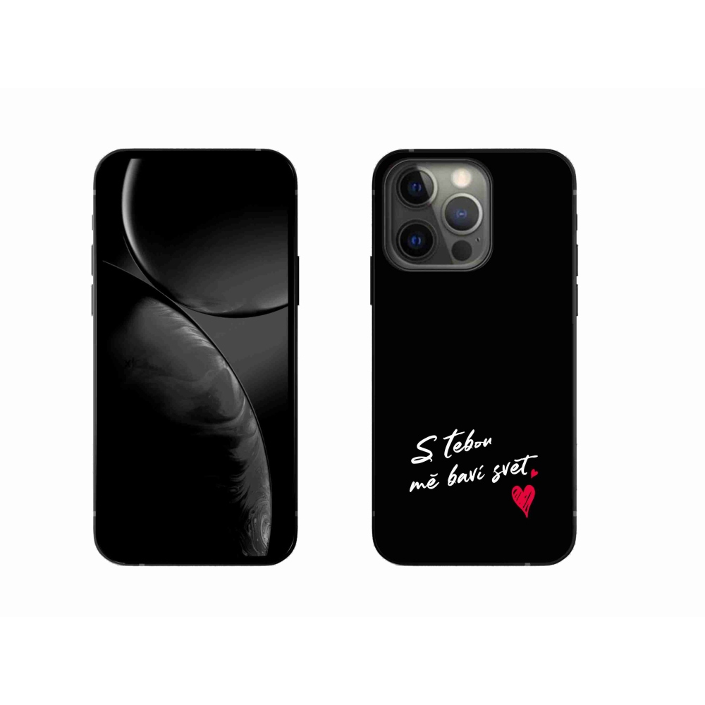 Gél borítás mmCase iPhone 13 Pro 6.1 készülékhez - szerelmes szöveg 1 fekete háttér