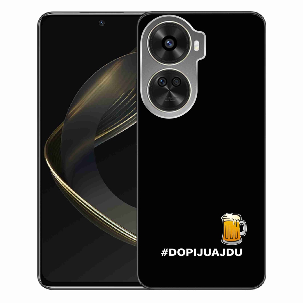 Gél borítás mmCase a Huawei Nova 12 SE-hez - sör motívum 1 fekete háttérrel