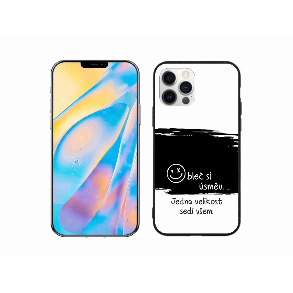 Gél borítás mmCase iPhone 12 készülékhez - vicces szöveg 8 fekete-fehér háttérrel