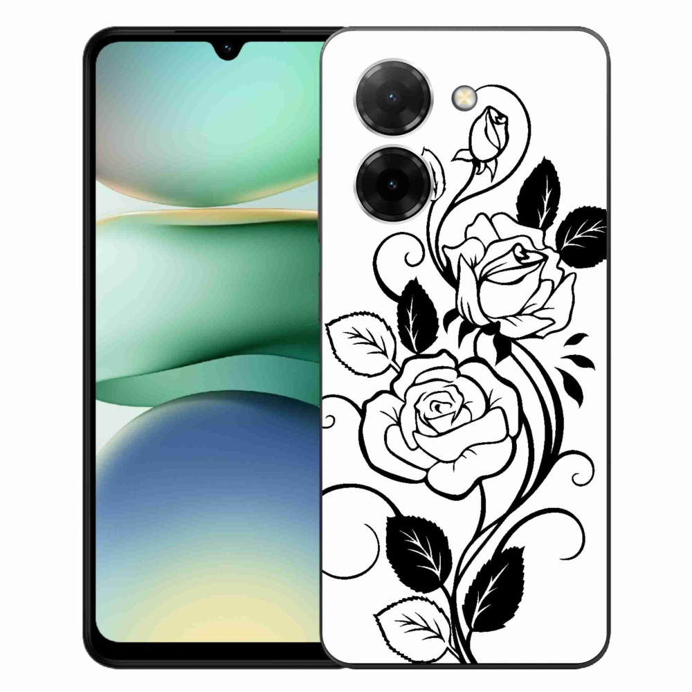 Gél borítás mmCase a Xiaomi Redmi A5 (171.7x77.8x8.3mm) - fekete és fehér rózsa