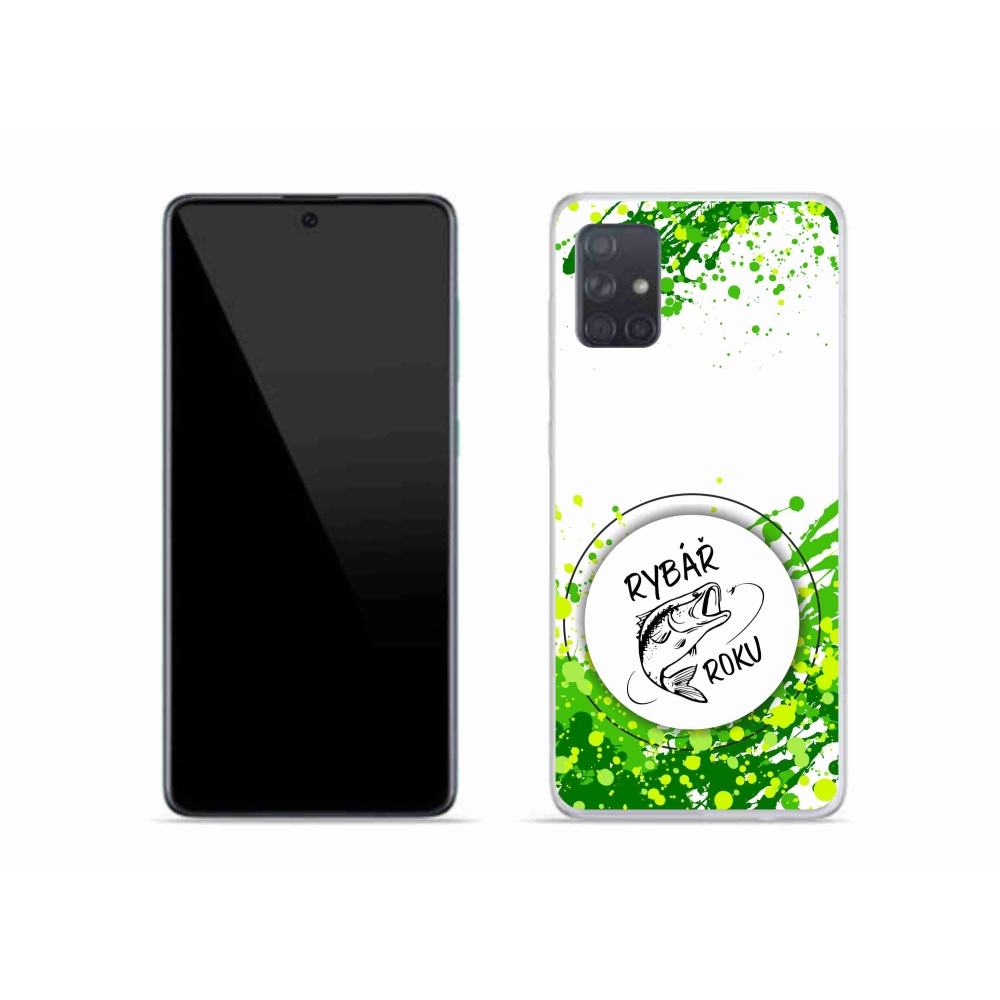 Gél borító mmCase Samsung Galaxy A51 - az év halászának fehér háttere