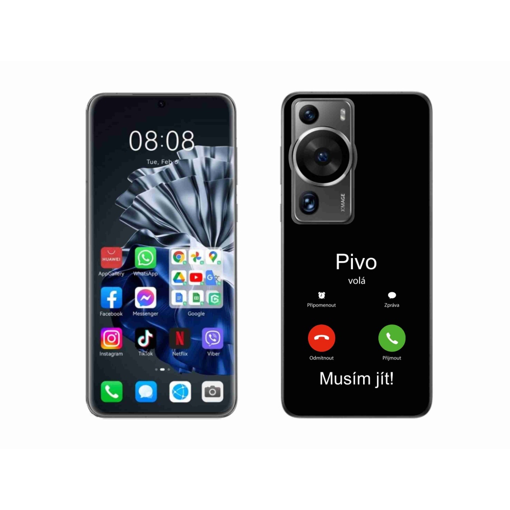 Gél borítás mmCase a Huawei P60 Pro - sör hívja fekete háttérrel