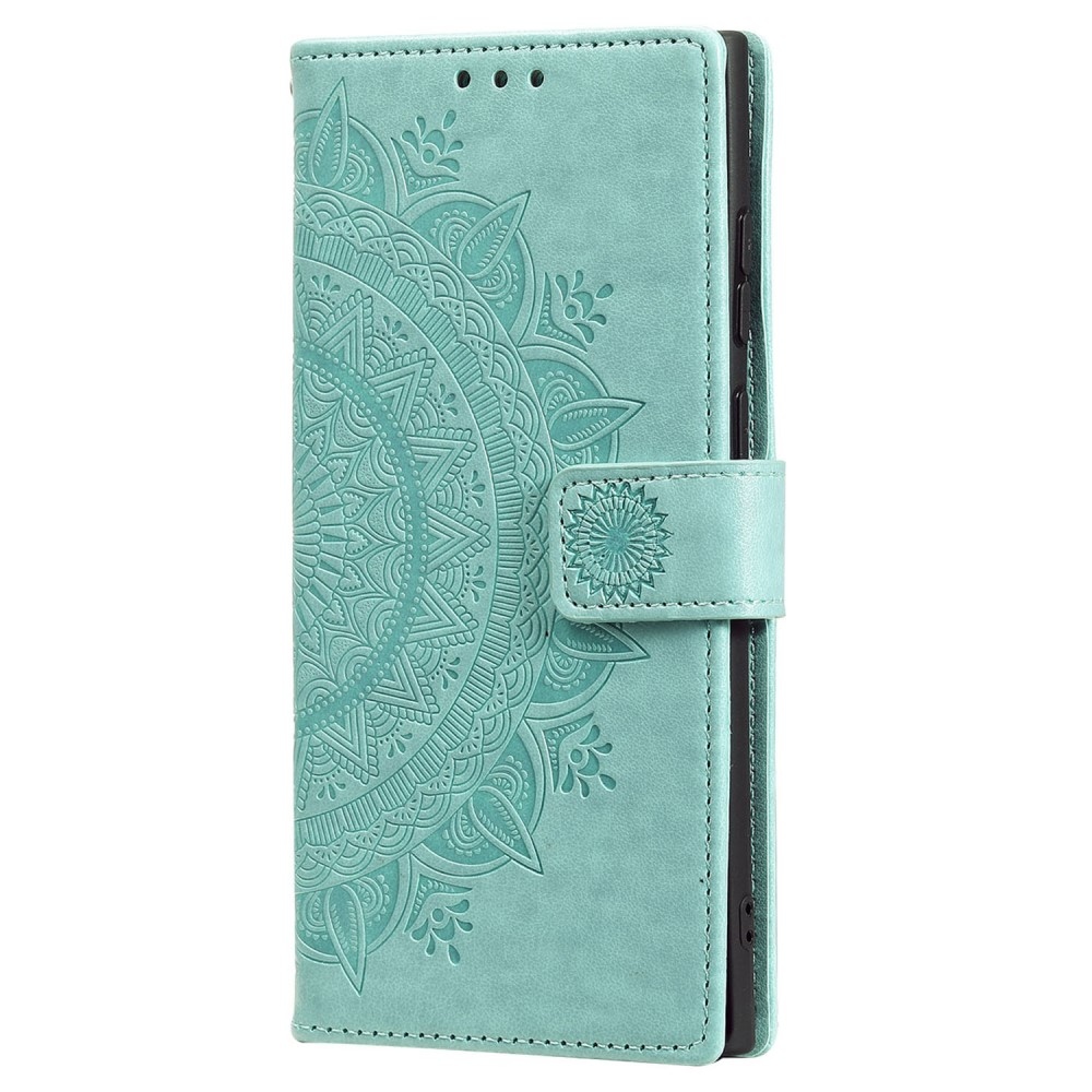Mandala könyv tok Samsung Galaxy S25 Ultra készülékhez - teáskék színű
