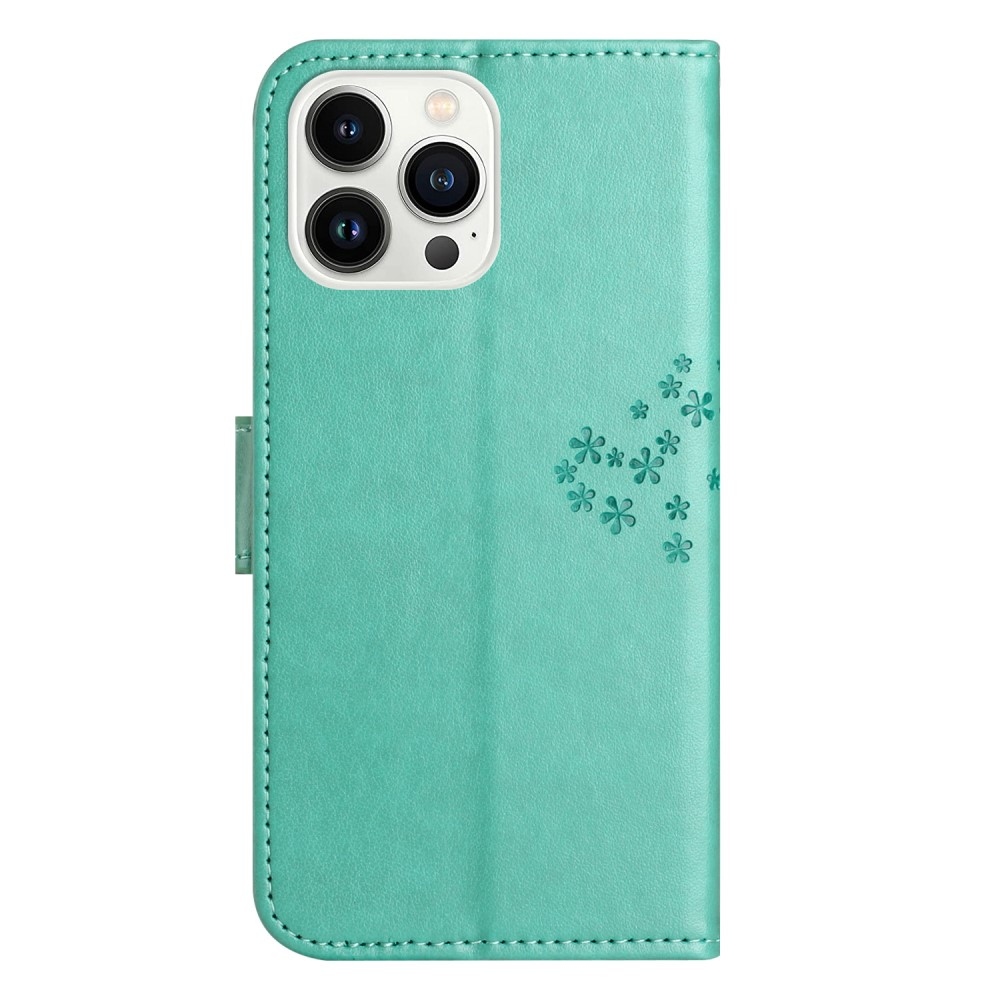 Fa könyvtáska iPhone 15 Pro Max készülékhez - teal színű