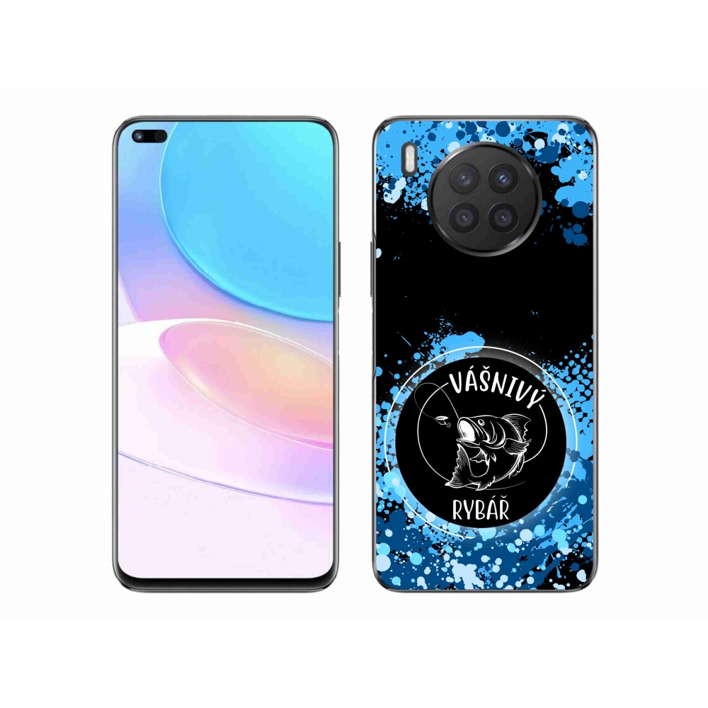 Gél borító mmCase a Huawei Nova 8i számára - szenvedélyes halász fekete háttérrel