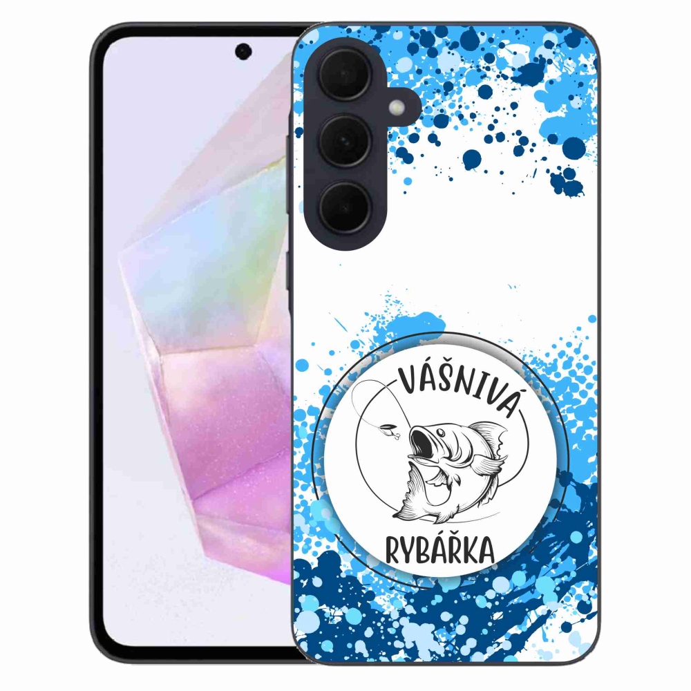 Gél borítás mmCase Samsung Galaxy A35 5G - szenvedélyes halásznő fehér háttérrel