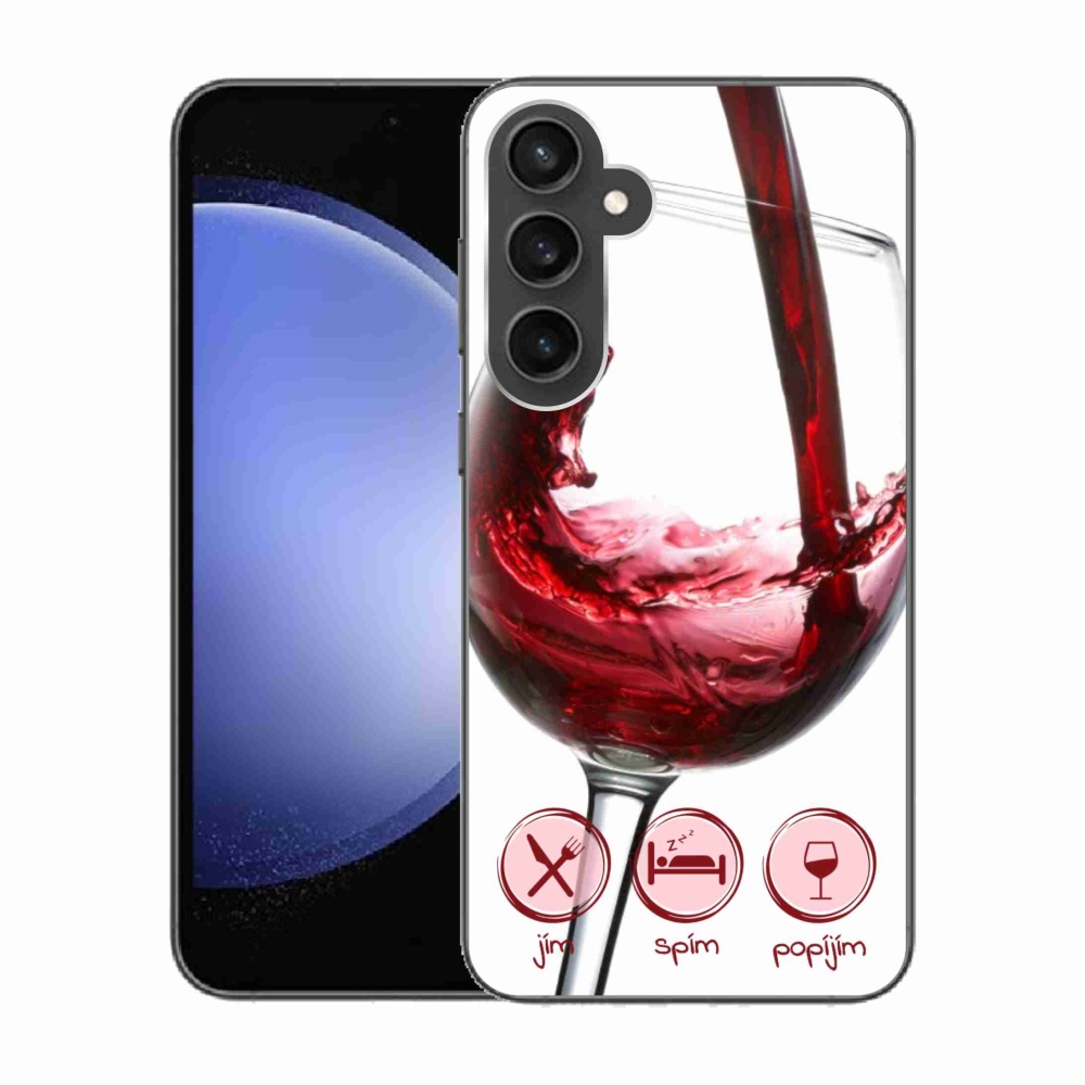 Gél tok mmCase Samsung Galaxy S23 FE készülékhez - borospohár piros