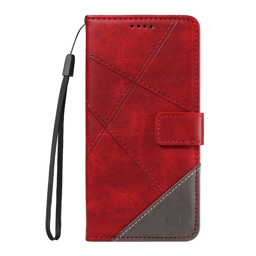 Háromszög alakú könyvtáska Samsung Galaxy S24+/S25+ készülékhez - piros