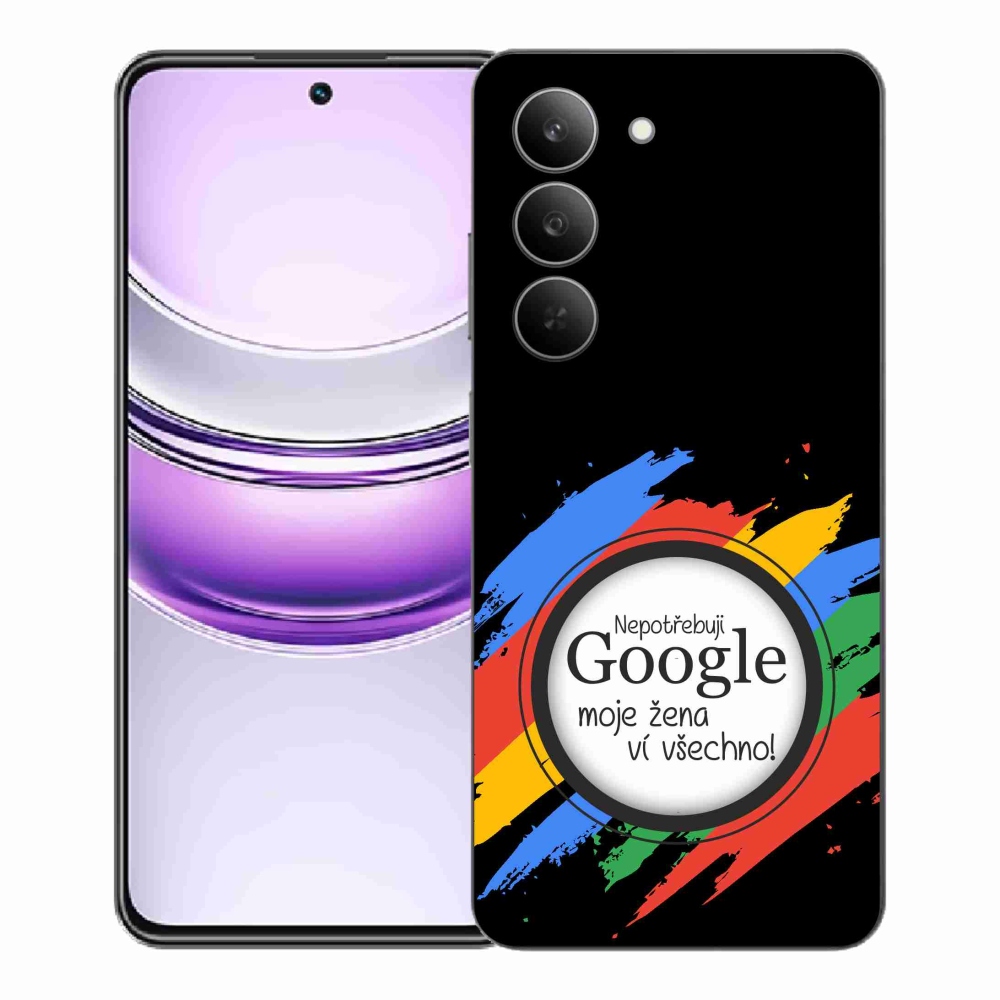 Gél borító mmCase a Realme 14x 5G-n - a nő mindent tud fekete háttérrel