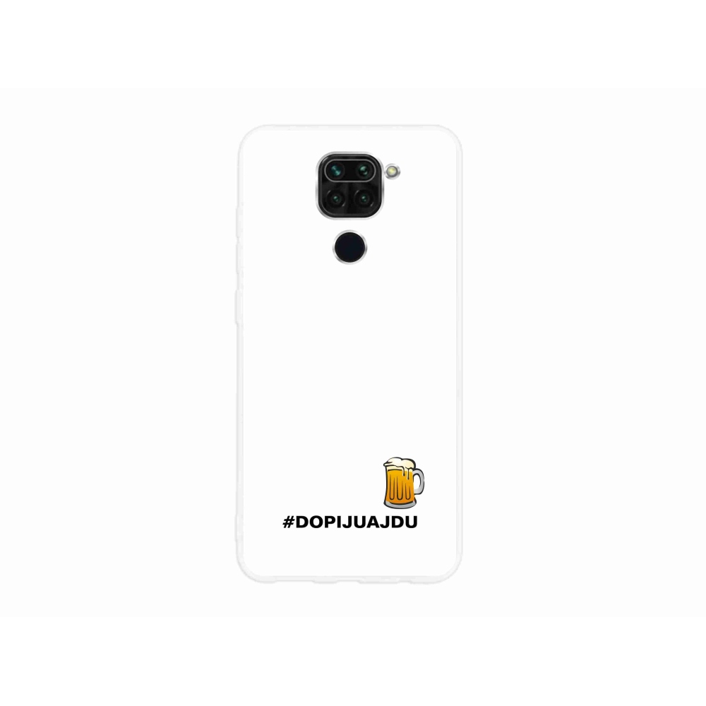 Gél borító mmCase a Xiaomi Redmi Note 9 - sör motívum 1 fehér háttérrel