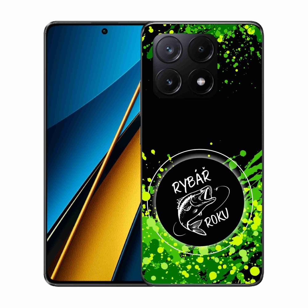 Gél borító mmCase a Xiaomi Poco X6 Pro 5G számára - az év horgásza fekete háttérrel