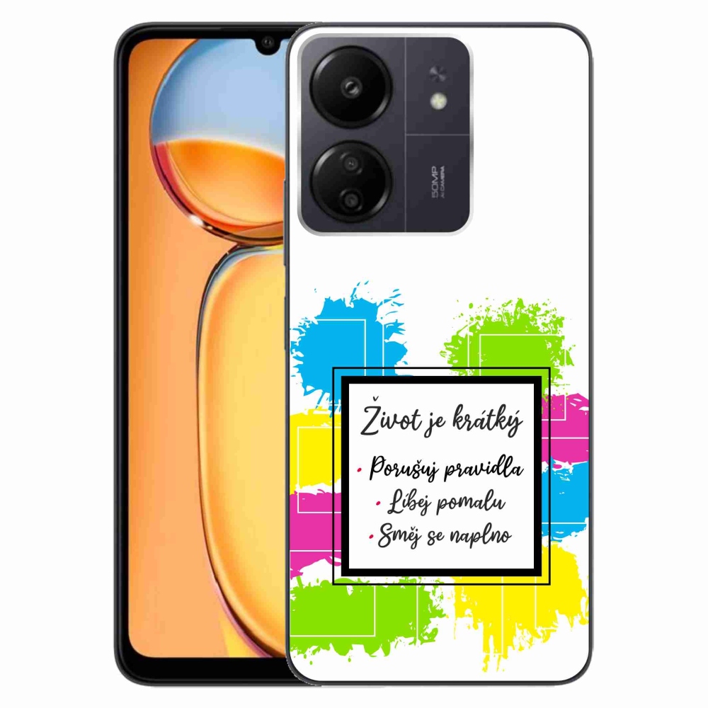 Gél borítás mmCase a Xiaomi Poco C65/Redmi 13C számára - idézem 5 fehér háttér