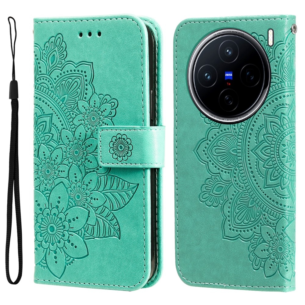 Mandala könyv tok a Vivo X200 5G-hez - teal színű