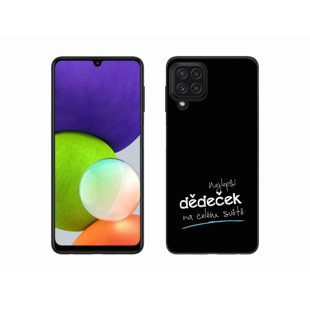 Gél borító mmCase Samsung Galaxy A22 4G - a legjobb nagypapa 3 fekete háttérrel