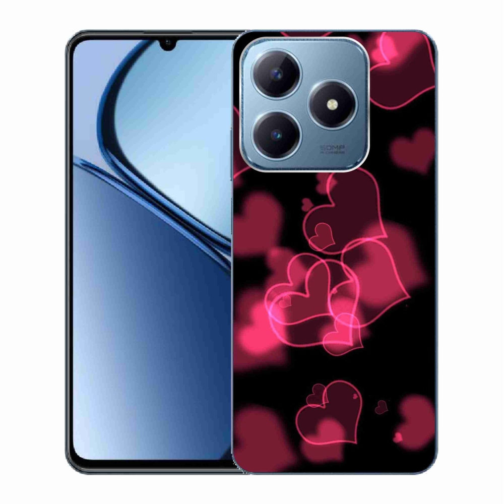 Zselés borító mmCase a Realme C63 készülékhez - piros szívek