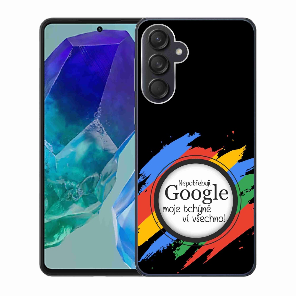 Gél borító mmCase Samsung Galaxy M55 5G - anyós mindent tud fekete háttérrel