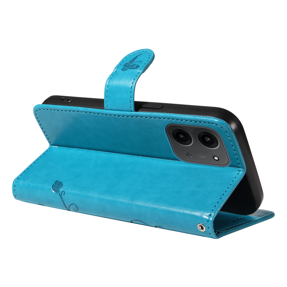 Virágok könyv tok Xiaomi Redmi 15C 4G/5G (173mm) - kék