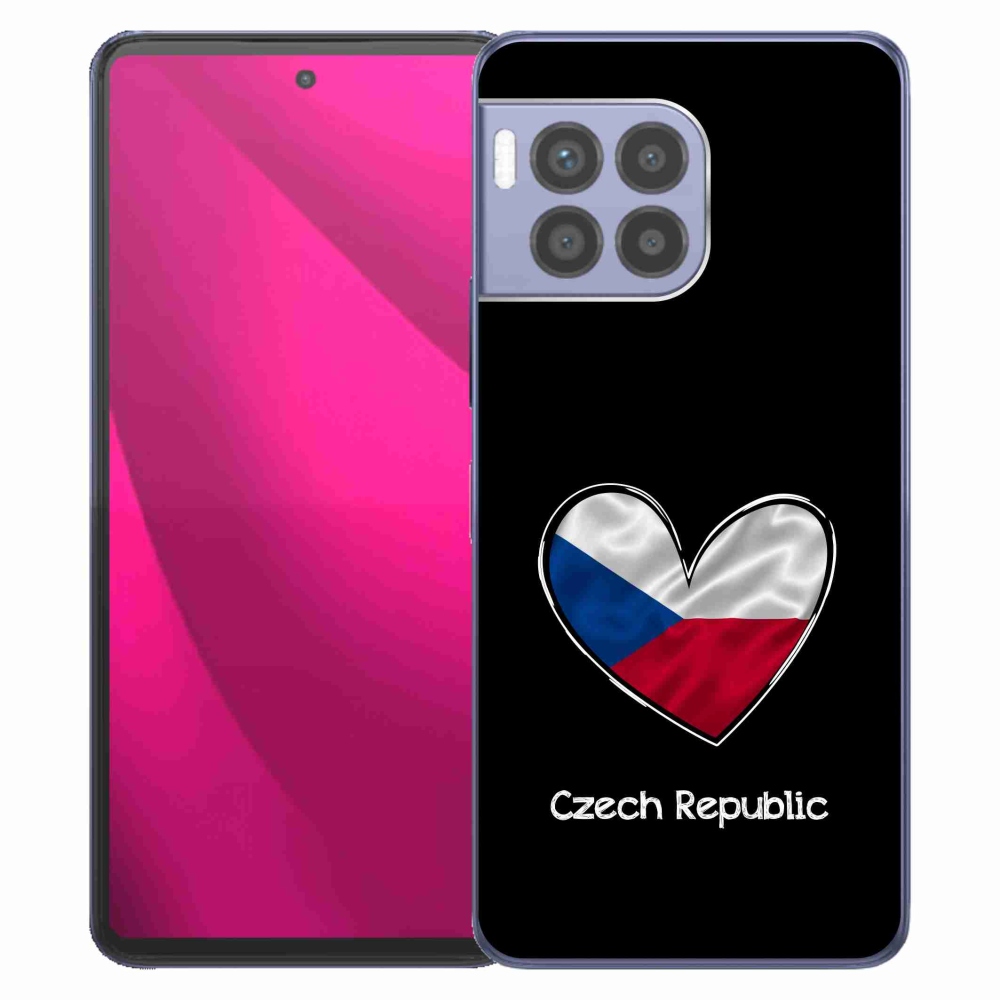 Zselés borítás mmCase a T-Mobile T Phone 2 Pro készülékhez - zászlós szív fekete háttérrel