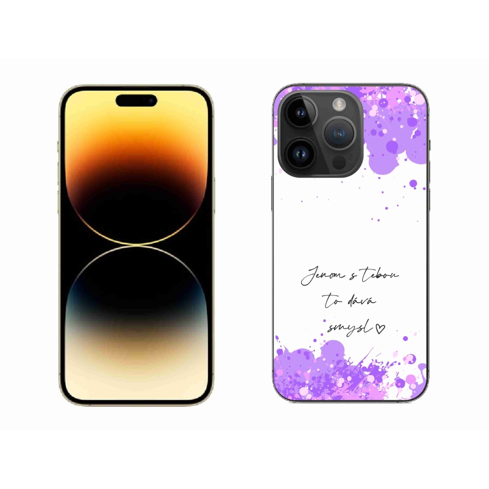 Gél borítás mmCase iPhone 14 Pro Max 6.7 készülékhez - szerelmes szöveg fehér háttérrel