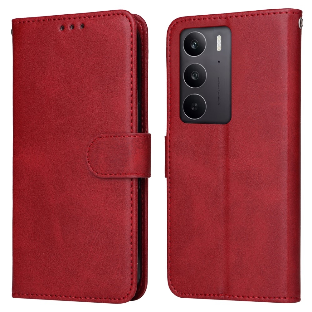 Könyvtáska a Realme 14x 5G/Realme C75 készülékhez - piros színű