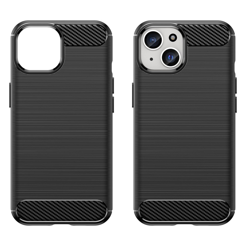 Szénszálas tartós zselés tok iPhone 15 készülékhez - fekete