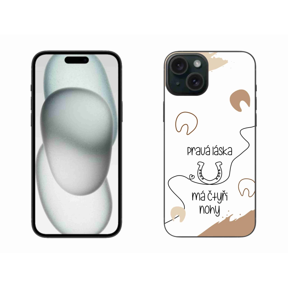 Gél borítás mmCase iPhone 15 Plus készülékhez - ló motívum fehér háttér