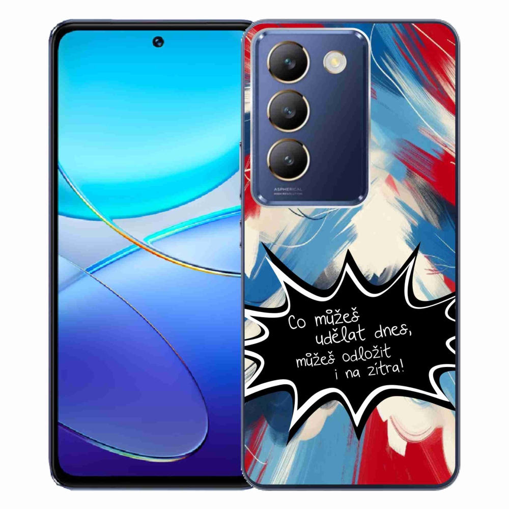 Gél borító mmCase a Vivo V40 SE 4G/5G készülékhez - vicces szöveg 9 fekete háttér