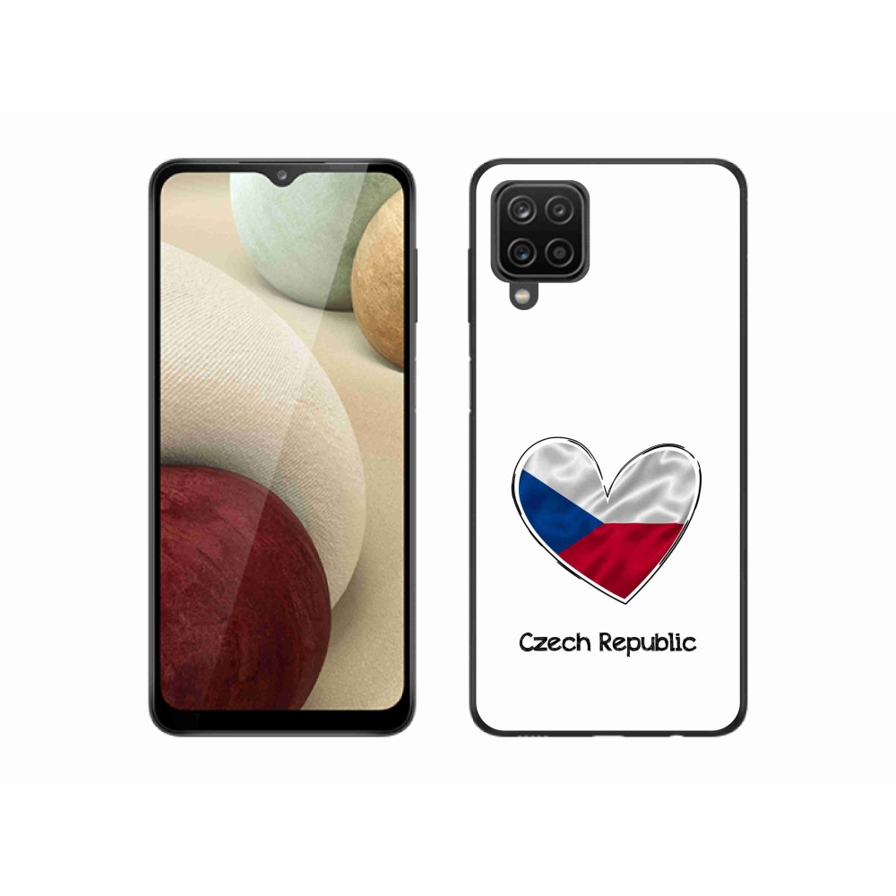 Gél borítás mmCase Samsung Galaxy A12 - zászló szív fehér háttérrel