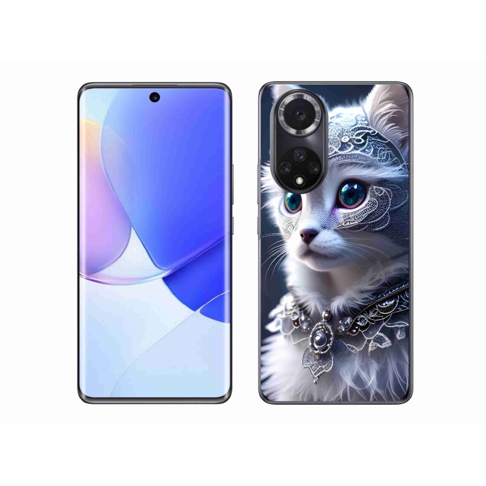 Gél borítás mmCase a Huawei Nova 9 készülékhez - fehér macska