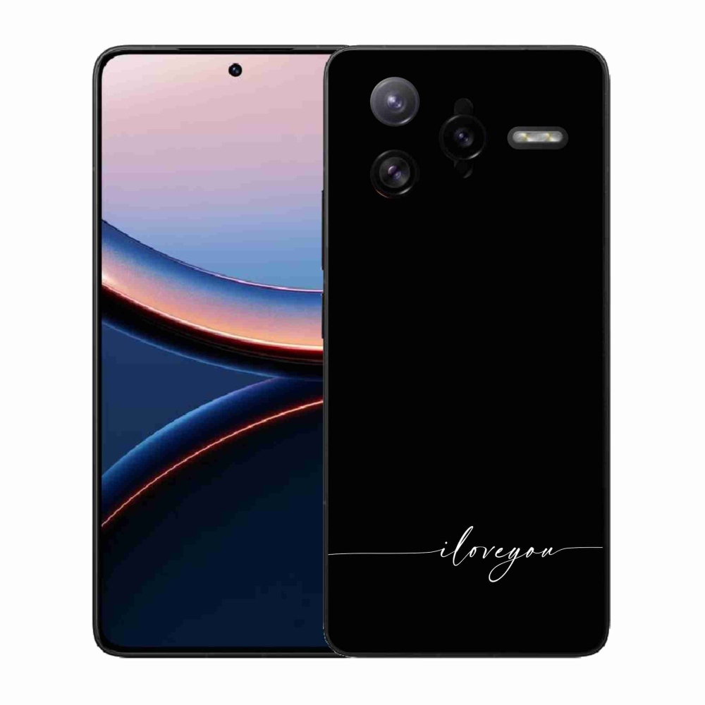 Gél borító mmCase a Xiaomi Poco F7 Ultra számára - Szeretlek fekete háttérrel