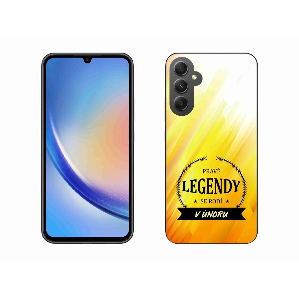 Gél borító mmCase Samsung Galaxy A34 5G - Február legendái sárga háttérrel