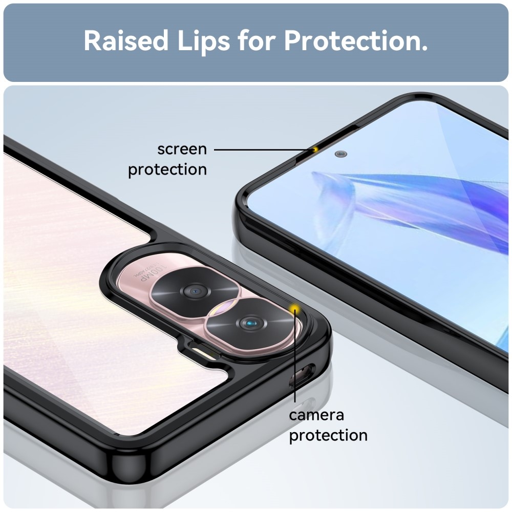 Gél tok fix hátlappal a Honor 90 Lite-hoz - fekete