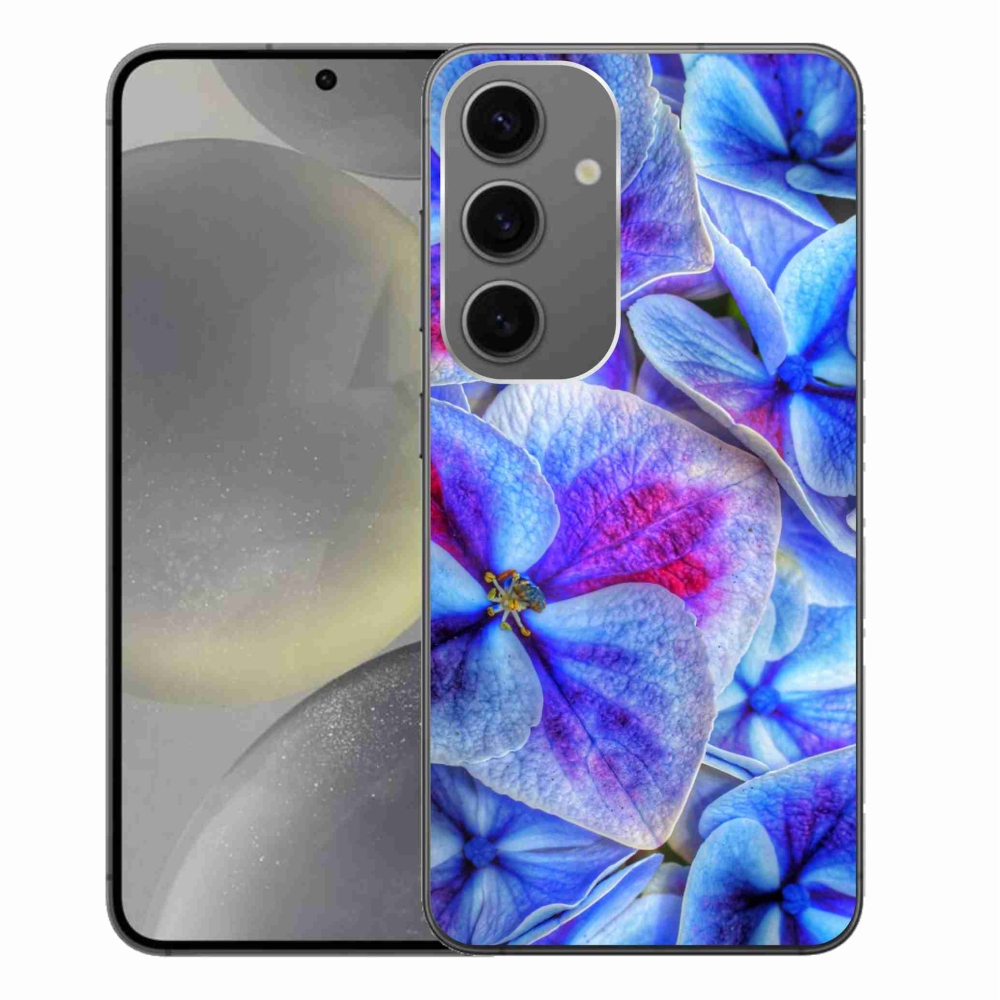 Gél védőhuzat mmCase Samsung Galaxy S24+ - kék virágok 1